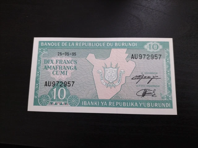 Burundi 10 Francs 1995 UNC