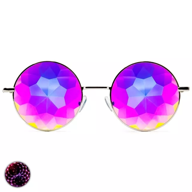 GloFX Imagine Festival Hippie Trippy Prism Kaleidoscope Glasses - UK Stock