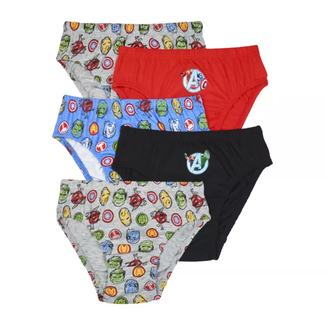 Marvel Avengers Boys Briefs, Pack of 5 Avengers Underwear For Boys, Ages 3 to 10