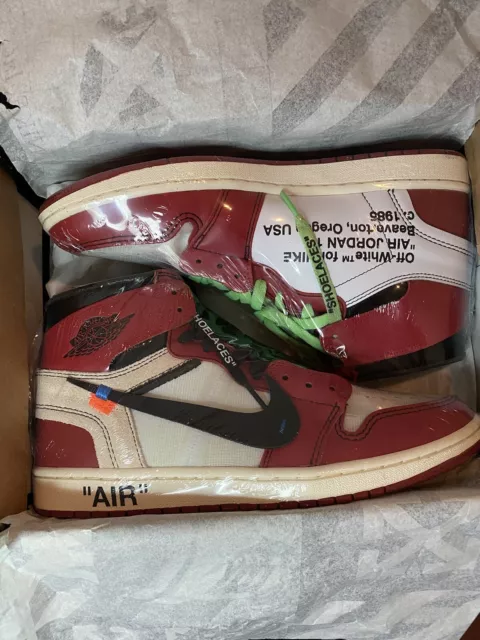 Nike x off clearance white jordan 1 red