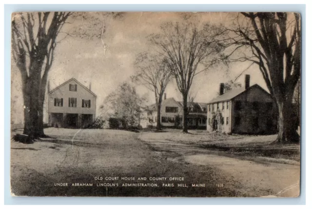 1950 Old Court House and County Office Paris Hill ME Manchester ME Postcard