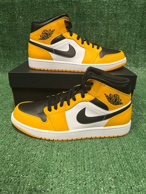 NIKE AIR JORDAN 1 Mid Retro Taxi Men's Size 12 Yellow Black White NEW 554724-701 $169.77 - PicClick