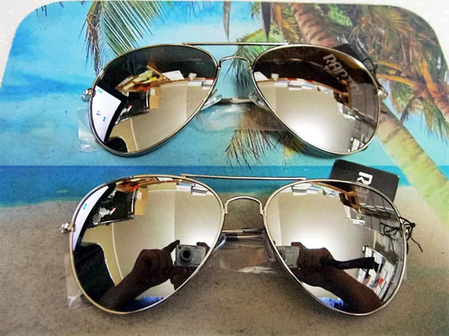 80S MENS LARGE ROCK STAR Aviator SILVER Frame Chrome Mirror Big Sunglasses  215 L $11.70 - PicClick