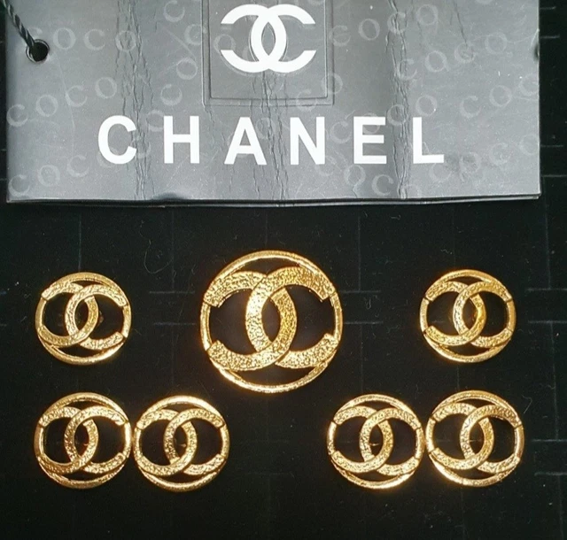 Lot De 10 Boutons Ronds Métal Doré Années 90 - Diamètre 2 Cm, Queue, Pour Vestes/Manteaux