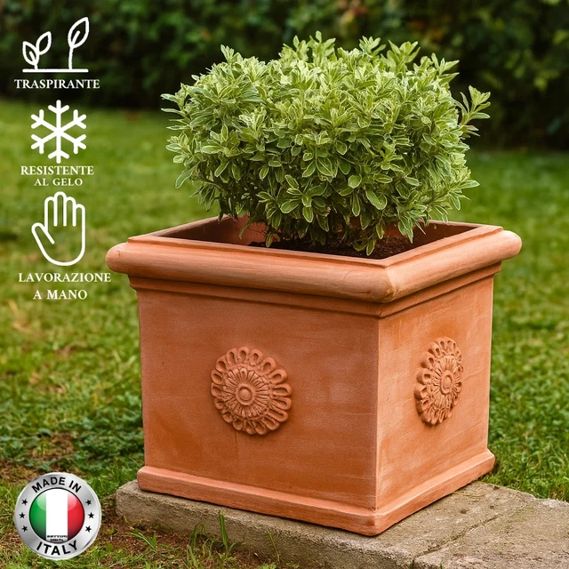 Vaso Fioriera In Terracotta Toscano Umbro Decorato Piante Agrumi Resistente Gelo - Foto 12