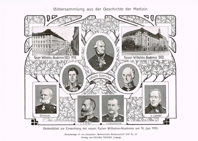 Kunstbeilage Medizinische Wochenschrift  1910 No. 23 Gedenkblatt Kaiser Wilhelms