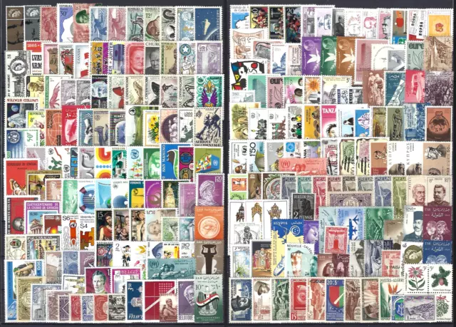 🧿 - Monde - Joli Lot De 225 Timbres Différents Neufs**