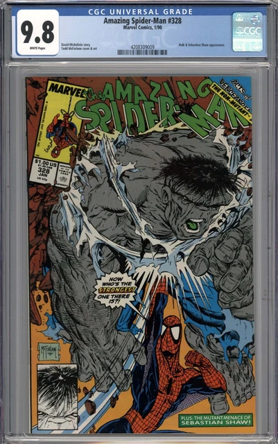 Amazing Spider-Man #328 CGC 9.8 NM/MT Todd McFarlane Art Hulk & Sebastian Shaw