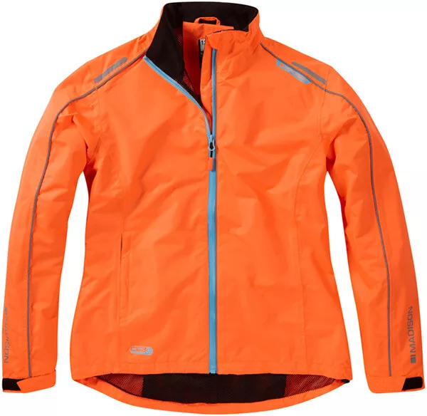 Madison Protec Women's Waterproof Cycling Jacket, Biking, Riding, Orange.