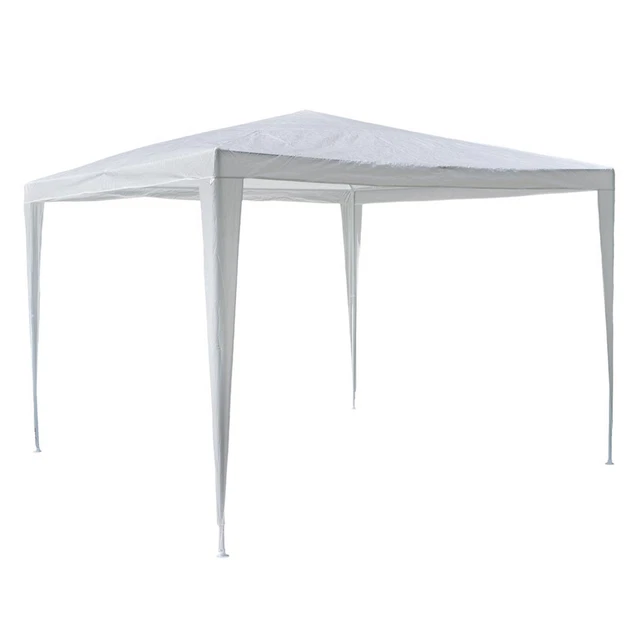 Pavillon 3x3 m weiß Gartenzelt Party-Zelt PE Plane Marktstand Unterstand Sommer