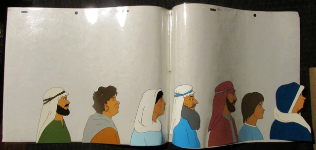 2003 BEN-HUR Double Animation Cel S-04 Crowd Pan Scene 25x10.5" FN 6.0