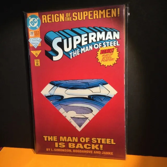 Reign Of The Supermen #22 DC Comics 1993 Superman  Man Of Steel #22  Red Die-cut