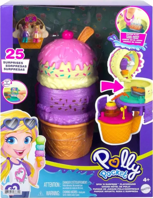 Polly Pocket Playset Amusement Park Water Games Action Figures and Accessories