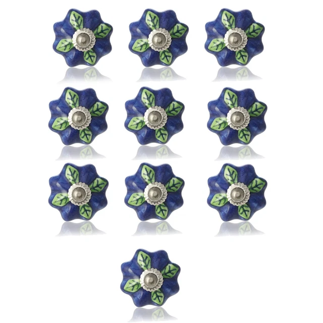 6 Pcs Assorted Multicolor Cabinet Knobs Pulls Vintage Ceramic Multicolour