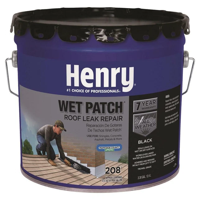 Roof Sealer Cement Leak Repair Shingles Valleys Splits Cracks 3.30 Gallon 208