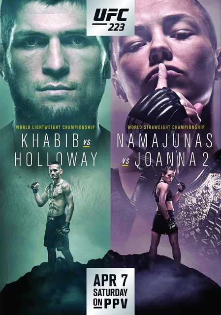Khabib Vs Holloway Poster Locandina 45X32Cm || Arti Marziali Mma Ufc