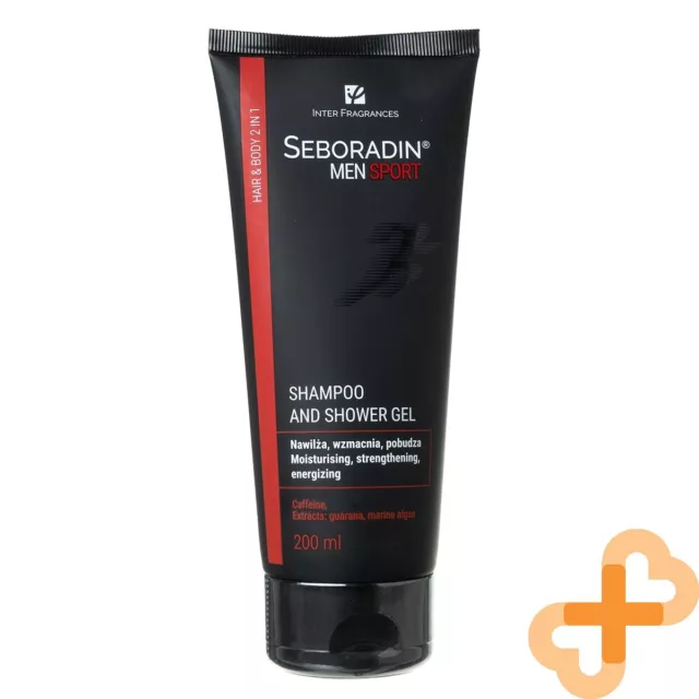 SEBORADIN Hombre Deporte Champú + Gel de Ducha Hidratante Fortalecimiento 200ML