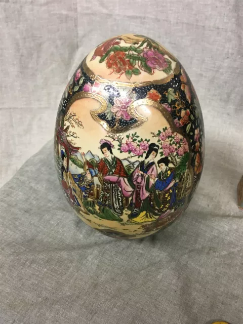 Large 9" Tall Porcelain Chinese Egg Nice!