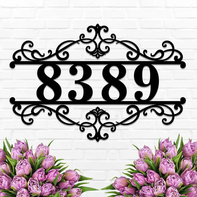 Custom Metal Address Plaque, Personalized House Number Sign, Outdoor Metal Sign