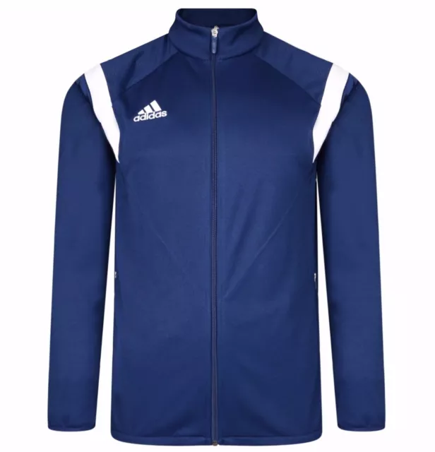 Men's New Adidas Football Soccer Track Jacket Tracksuit Top Sweater Coat - Blue