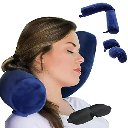 Twist Memory Foam Travel Pillow NeckChinShoulderLumbar and Leg Support for Ad...