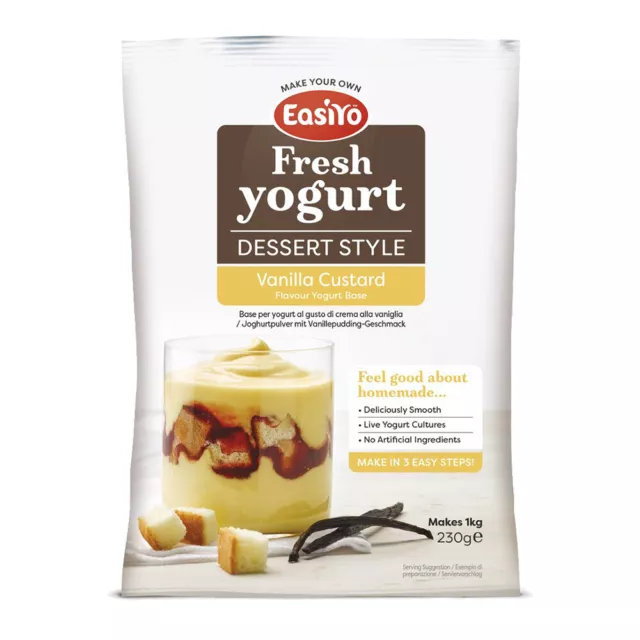 Easiyo Vanilla Custard Dessert Style Yogurt Mix 230g Sachet - Makes 1 Litre