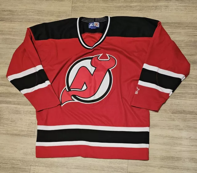 New Jersey Devils Shirt (VTG) - Arch Script by Starter - Men's Large