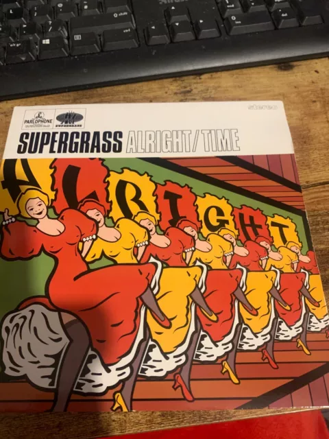 Supergrass Alright / Time Uk Parlophone 45 Orange Vinyl Gatefold P/S R6413