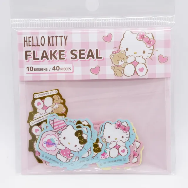 Sanrio JAPAN Hello Kitty 2022 Flake Seal Stickers 10 Designs Total 40pcs