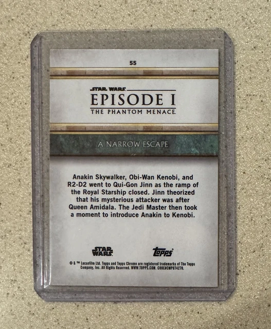 2024 TOPPS CHROME Sapphire Star Wars 55 A NARROW ESCAPE Yellow ’d /75
