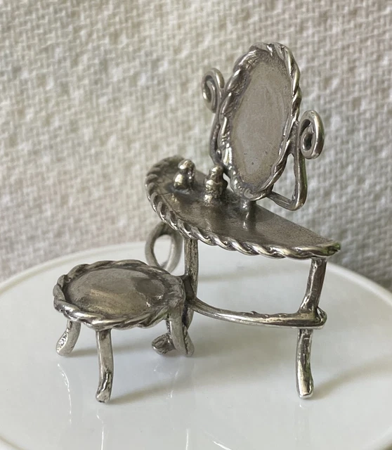 Genuine Silverissimo Solid Silver 800 - Dressing Table n Stool.Italian.Handmade.