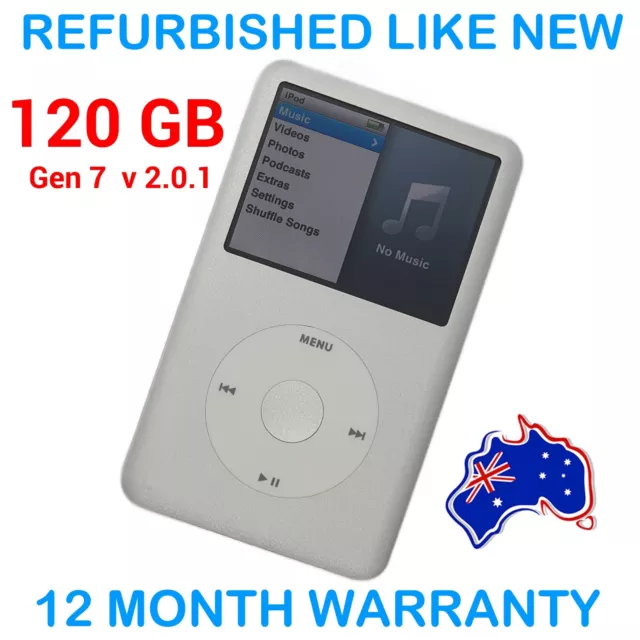 Apple IPOD CLASSIC - 7th Generation - 120GB - Silver - Refurbished like new!