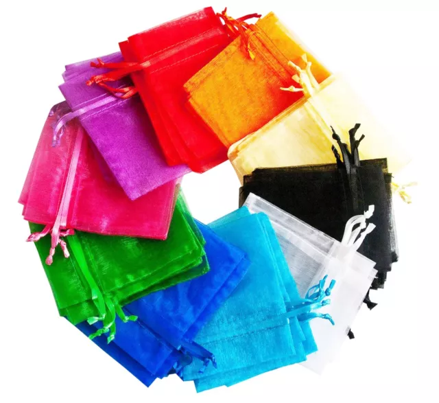 100 pièces sacs cadeaux ORGANZA bijoux sacs de mariage faveurs fête Saint-Valentin bonbons 2