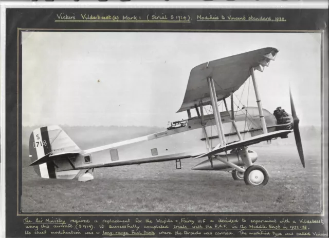 AVIATION HISTORY - Vickers 'Vildebeest' Mark I and Seaplane Version - 2 Images.
