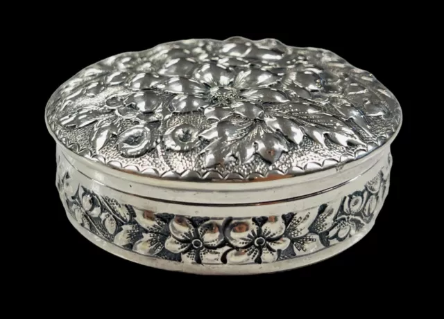 Antique Sterling Silver 925 Gorham Trinket Pill Snuff Box Silver Hallmarks # 418