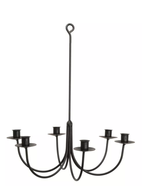 6 ARM WROUGHT IRON CANDLE CHANDELIER Amish Handmade Country Candelabra USA
