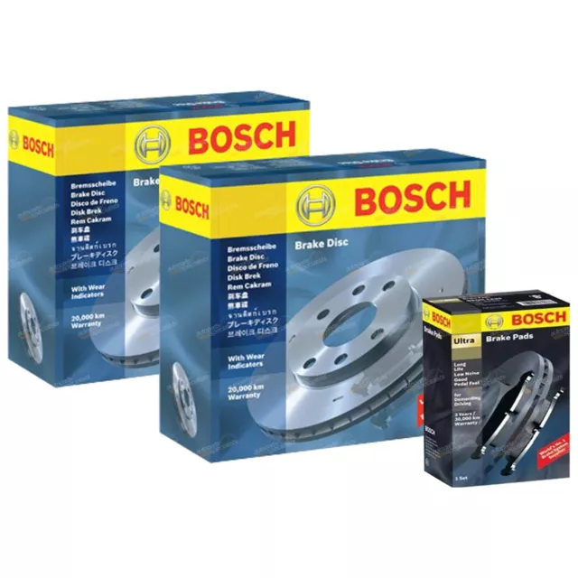 2 Genuine Bosch Rear Disc Rotors + Brake Pads Commodore VT VX VU VY VZ V6 + V8