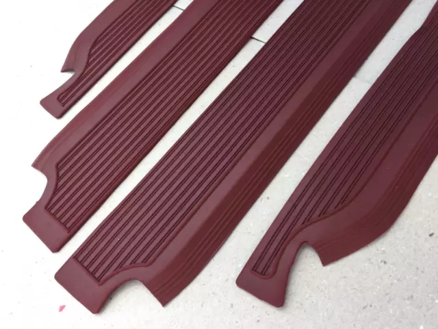 For Mercedes W108 SEL 300 Black Door Sill Rubber Mat Set 4Pcs Maroon