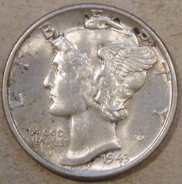 1943-D Mercury Dime 10c BU as pictured