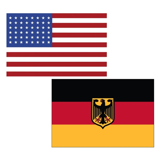 3'x5' Polyester USA & Germany w/eagle Flag Set; One Flag for Each Country