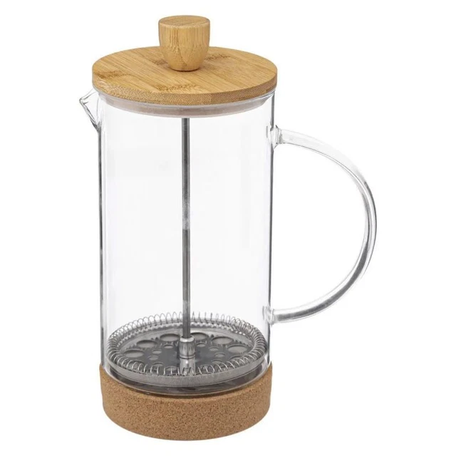Cafetière en Verre "Couvercle Bambou" 1L Transparent