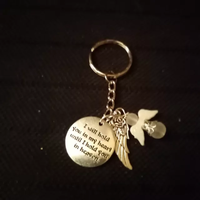 Guardian Angel Keyring Memory Message & Silver Angel Wing Gift