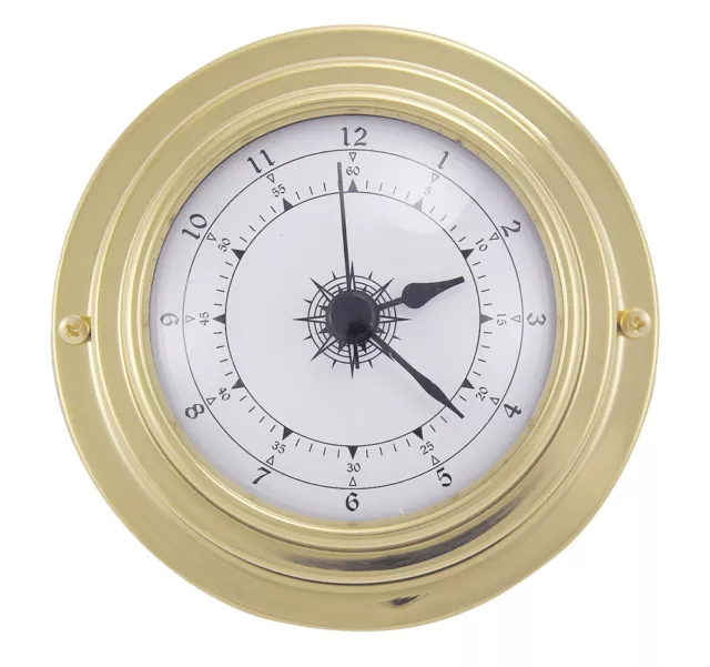 Maritime Quartz Uhr in Messing - Boot Schiff Yacht Instrument - sc-9400