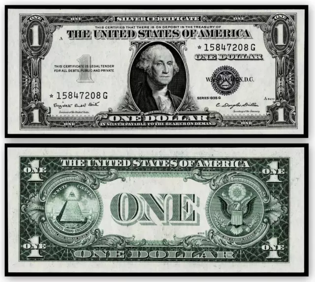 ***Star***1935-G $1 Silver Certificate Banknote~Bright & Crisp  Uncirculated