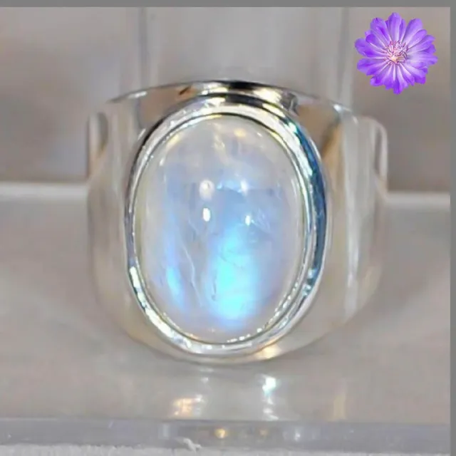 Rainbow Moonstone Gemstone 925 Silver Ring Handmade Jewelry Ring All Size