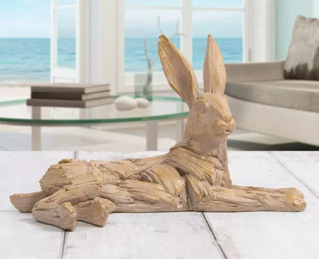 SALE Laying Hare Sculpture Ornament Resin Leonardo Collection Driftwood Range