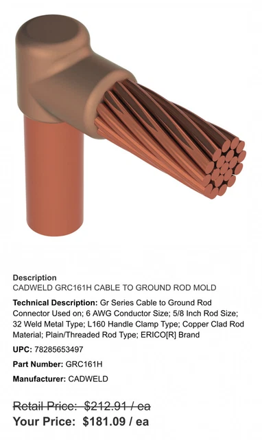 Erico Cadweld Mold GRC161H