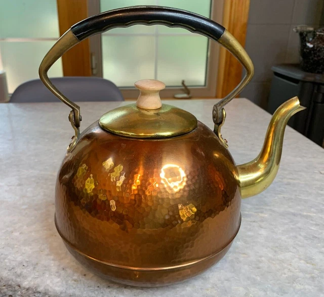 ANTIQUEVINTAGE WEST GERMANY SUS HandHammered Small Copper Tea Kettle