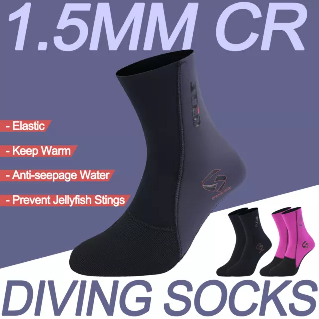 1.5mm Super Elastic CR Neoprene Wetsuit Socks Adults Junior Wetsuit Diving Kayak