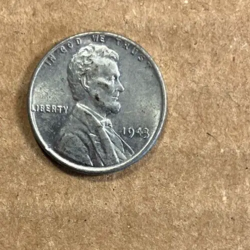 1943 “Silver” Steel Wheat Penny, No Mint Mark, Great condition